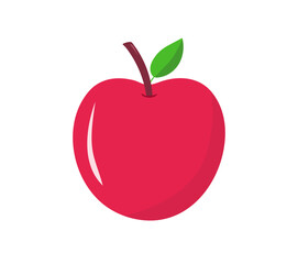 Apple isolated on white background. Red apple icon. Apple fruit for healthy. Vector illustration
