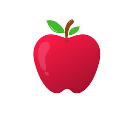 Fototapeta premium Apple isolated on white background. Red apple icon. Apple fruit for healthy. Vector illustration