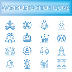 Communication Network Teamwork Icons Set