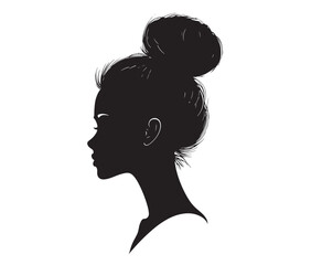 Beautiful face woman silhouette, Silhouette of a woman, Decorative fashion girl for beauty salon design.