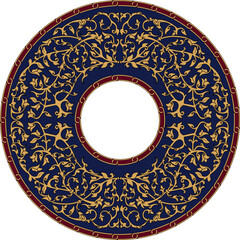 Hollow Islamic golden plant ornament for writing texts and setting them as a suitable background