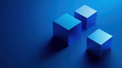 Obraz premium Blue Cubes on a Blue Background
