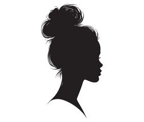 Beautiful face woman silhouette, Silhouette of a woman, Decorative fashion girl for beauty salon design.