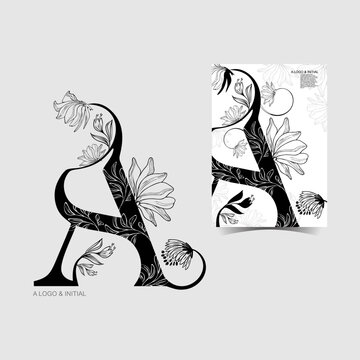 A, AA, Beauty vector initial logo, wedding monogram collection, Modern Minimalistic and Floral templates for Invitation cards, Save the Date, Logo identity for restaurant, boutique, cafe in vector