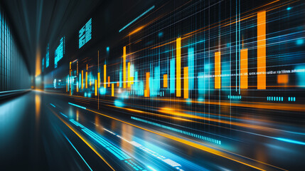 Fototapeta premium Abstract business and charts and graphs with statistics to innovative analyze business potential and forecast future development of companies growth.