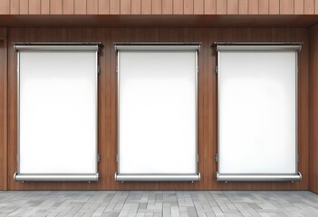 Fototapeta premium Shop Boutique Store Front with Big Window and Place for Name 