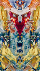 Abstract background art . Ethnic pattern. Mixtures of oil paint. Trendy hand painting canvas. Wall decor and Wall art prints Idea. 3D Texture. Art object