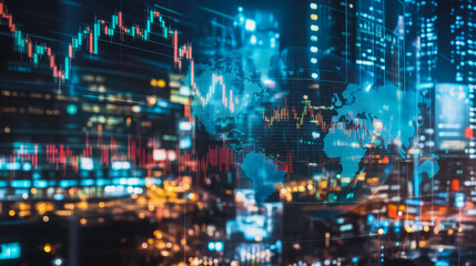 Abstract business  and charts and graphs with statistics to innovative analyze business potential and forecast future development of companies growth.