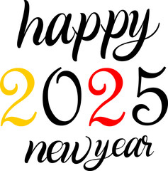 Happy New Year 2025 Vector Text Image