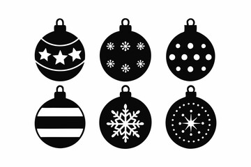 Christmas ball set, Christmas ball icon vector, Christmas bauble vector illustration	
