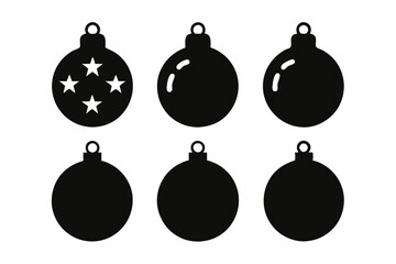 Christmas ball set, Christmas ball icon vector, Christmas bauble vector illustration	
