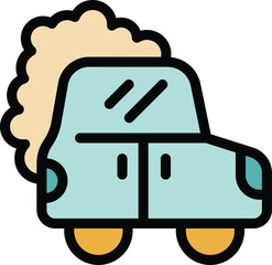 Car is emitting smoke, representing a concept about pollution and environmental issues