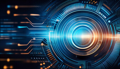 High-Tech Digital Background with Futuristic Elements and Cyber Design