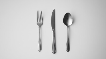 A couple of spoons and a fork on a table, ready for use