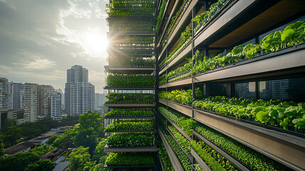 Obraz premium Vertical Farming Systems on Urban Rooftops