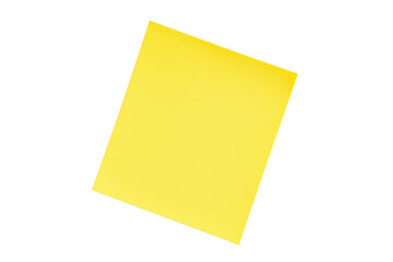 Bright yellow sticky note isolated on transparent background. perfect for reminders, messages, or organizational purposes in home or office.