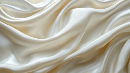 Fototapeta premium Smooth Elegant Draped Ivory Silk Fabric Texture Background