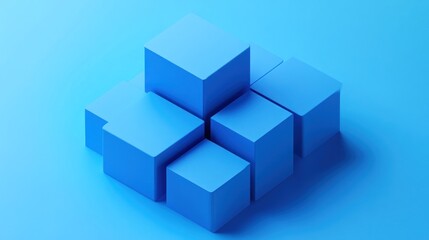 Obraz premium Blue Cubes Abstract