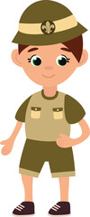 Naklejka premium Cheerful Boy Scout Character Illustration 
