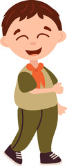 Cheerful Boy Scout Character Illustration
