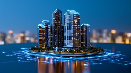 Fototapeta premium Futuristic Tech Architectural Design Concept