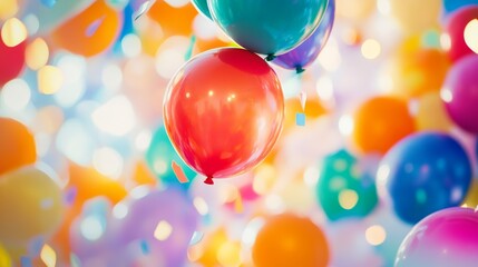 A colorful birthday banner on a festive background, Happy birthday theme, Vibrant style