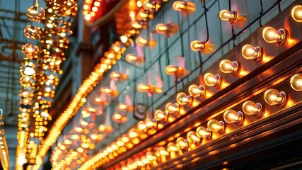 Classic theater marquee with lightbulbs, Video