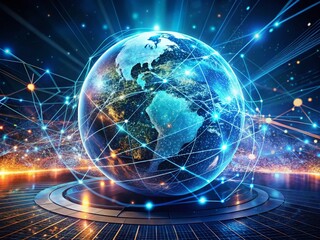 3D Double Exposure of Global Data and Networking in Cyber Space with Big Data Visualization