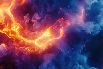 A close-up shot of flames dancing in the night sky, with sparks and embers illuminated by the intense heat