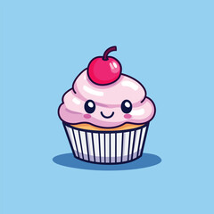 Cute and Tasty Cake Mascot Vector Design for Snack Logos