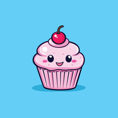 Delicious Cupcake Cartoon Vector Art for Sweet Treat Logos
