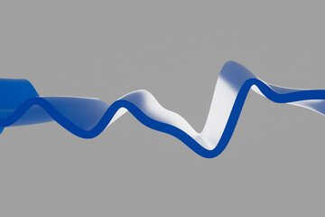 A blue and white wave is shown on a gray background