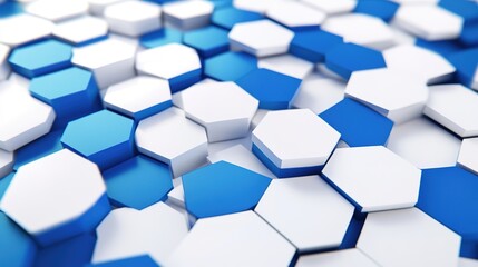 Blue and White Hexagonal Pattern Background