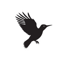 black silhouette vector of a bird 