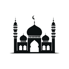 Islamic Religious Building Silhouette Vector Illustration