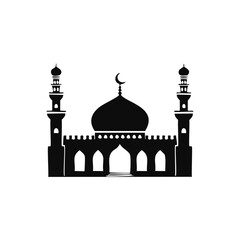 Arabic Mosque Silhouette Vector Graphic for Spiritual Designs