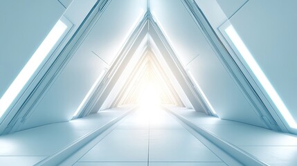 Obraz premium Modern Triangular Architecture with Bright Light Effect