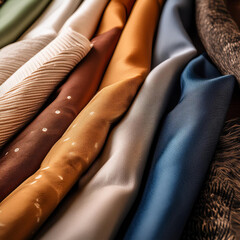 Obraz premium Close-Up of Various Fabric Textures