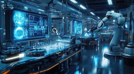 Fototapeta premium Automated Factory Line