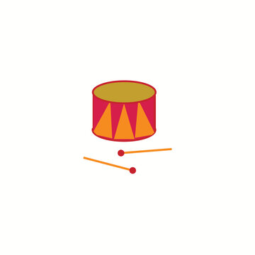red drum with orange triangles and drumsticks clip art preview