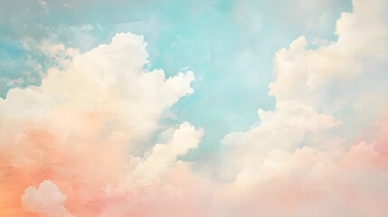 Pastel Cloudscape with Soft Blue and Pink Hues
