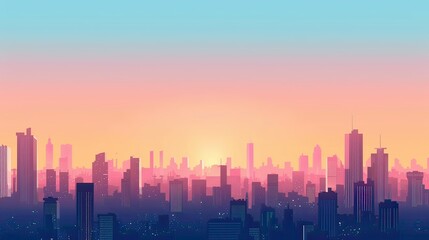 Fototapeta premium Cityscape with Growth Indicators 