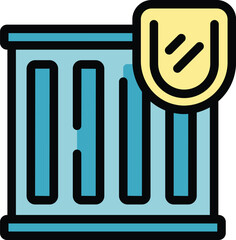 This vector icon represents the concept of secure shipping and delivery of goods