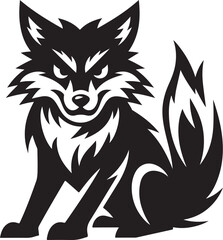 Angry fox vector illustration