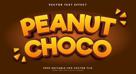Peanut Choco editable text effect template premium style