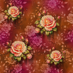 Black  Digital Textile Design Beautiful Colorful Seamless Allover  Back Ground Pattern