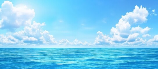 Tranquil Ocean View Under Bright Sky