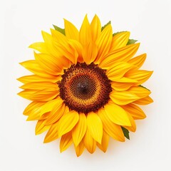 Naklejka premium sunflower with white background Generative AI