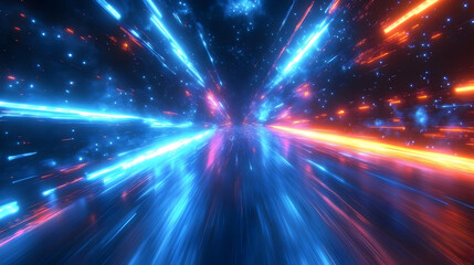 Naklejka premium Abstract Light Trails Through a Starry Night