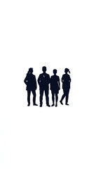 medical health people silhouette logo illustration isolated with white highlights, png